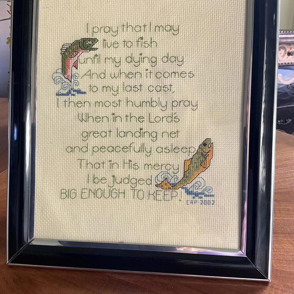 Fisherman’s Prayer Framed Cross-Stitched Verse